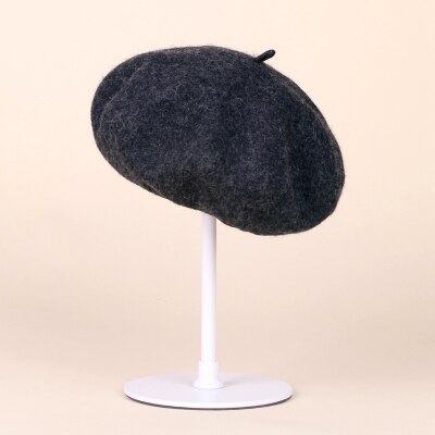 13 farver 100%  australien uld fransk baret hat til kvinder britisk stil ensfarvet pige græskar hatte filt baretter kasketter boina femme: Fs833-1
