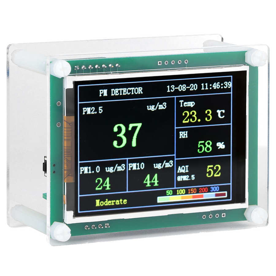 PM2.5 Detector LED Household Air Vehicle Environment Monitor A1 Communication 2.8in