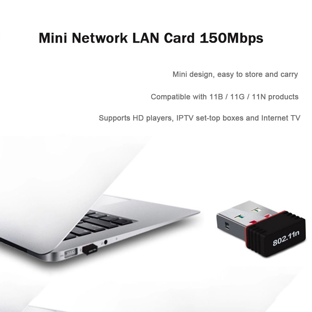 Mini adaptador Wifi inalámbrico USB de 150Mbps, tarjeta LAN de red, adaptador 8188/7601, tarjeta de red para teléfono inteligente, tableta, PC, reproductores HD