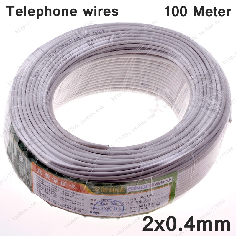 100 Meter Complete Roll HBV Telephone cable 2x0.4mm telephone wires copper wire
