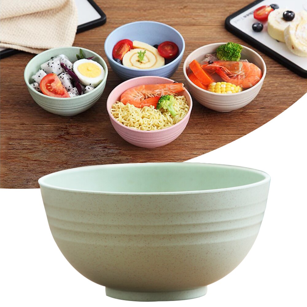 15Cm Lichtgewicht En Afbreekbaar Tarwe Stro Bowls Gezonde Eco-vriendelijke Cereal Bowls Perfect Voor Rijst Soep Fruit Dessert: Green