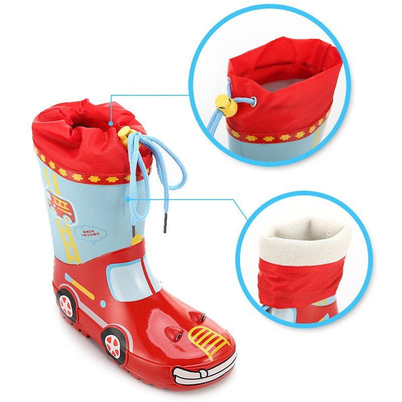Bottes de pluie en caoutchouc antidérapantes pour enfants, chaussures imperméables pour garçons et filles, lapin dinosaure, camion de pompiers