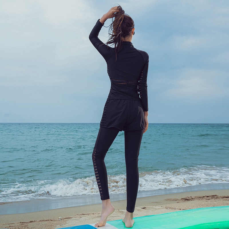 Vrouwen Duikpak 3 Stuk Duikpak Zonnebrandcrème Badpak Vrouwelijke Duiken Lange Mouwen Broek Pak dames Surfen