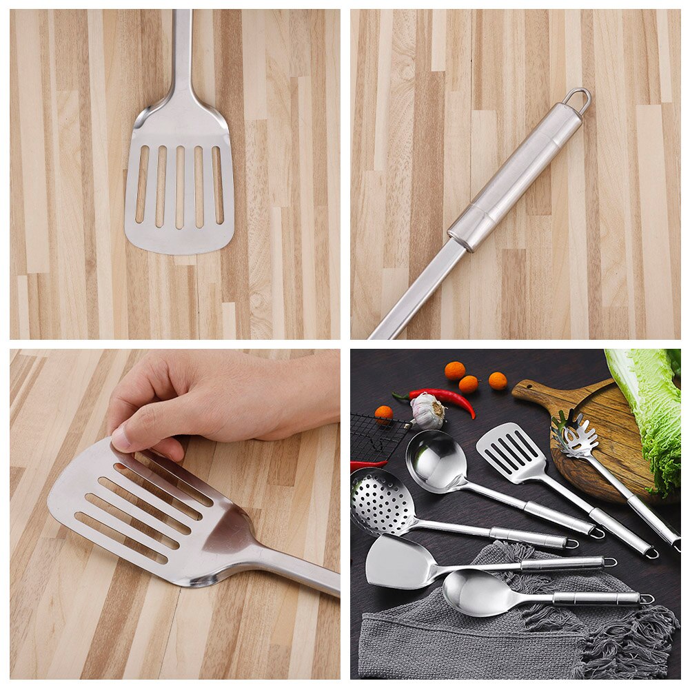 Stainless Steel Slotted Spatula Fish Flat Fish Steak Slice Frying Spatula Fish Turner Shovel Kitchen Supplies Cookware Cooking