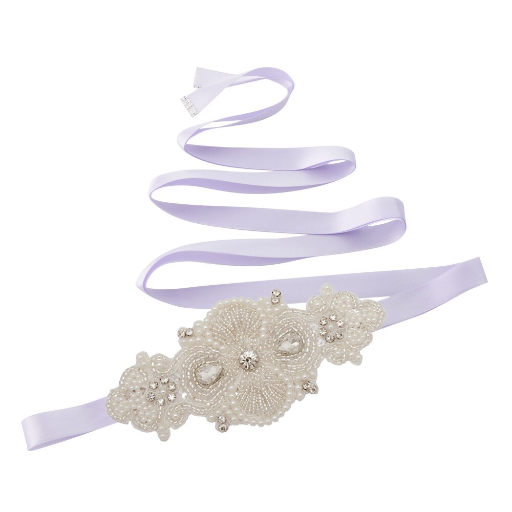 TRiXY S406 Perlen Perlen Hochzeit Gürtel Strass Gürtel Braut Schärpe Gürtel Partei Prom Kleid Gürtel Formale Gürtel Hochzeit Diamant Gürtel: Lavendel