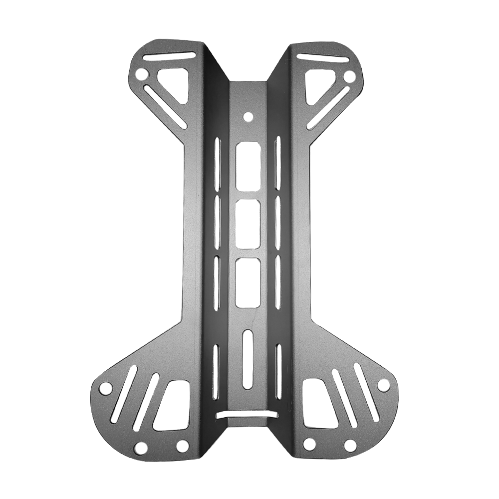 Placa trasera de aluminio para buceo, arnés BCD para submarinismo, placa trasera para deportes acuáticos: Negro