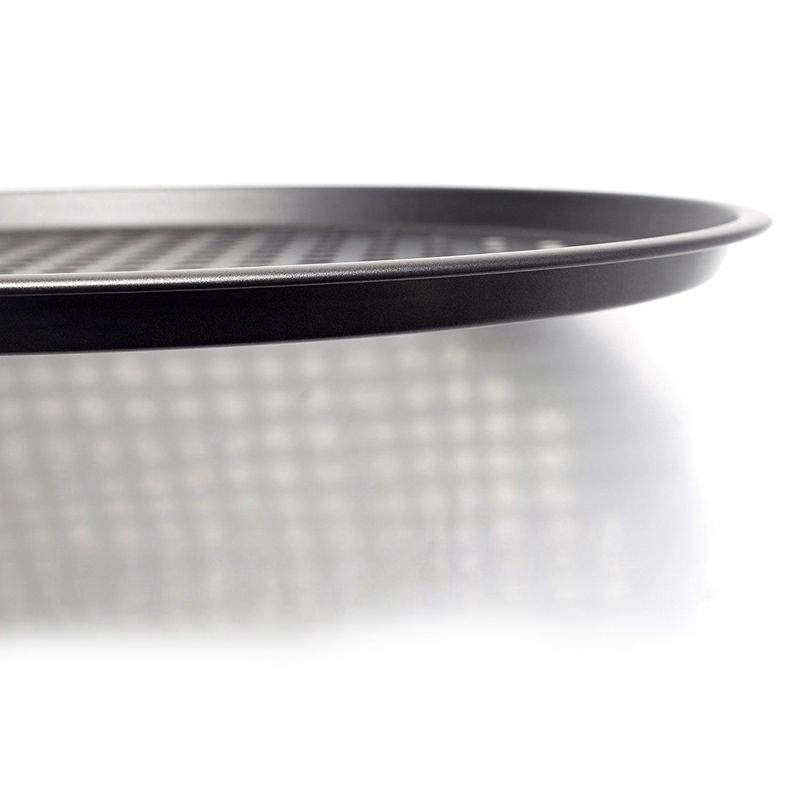 Bandeja para hornear pizzas antiadherente de acero al carbono bandeja de 32cm plato de Pizza soporte para platos horno doméstico para cocina herramientas Accesorios