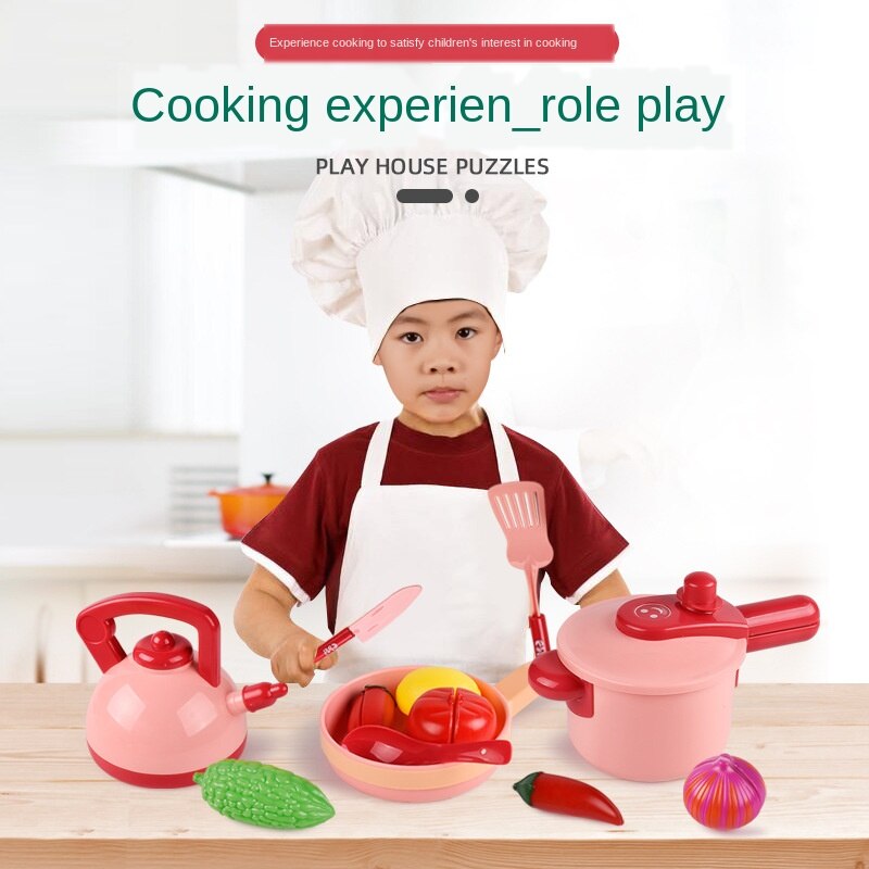 Children's Puzzle Simulation Play House Kitchen Toys Girls Simulation Cooking Tableware Set Children Toys