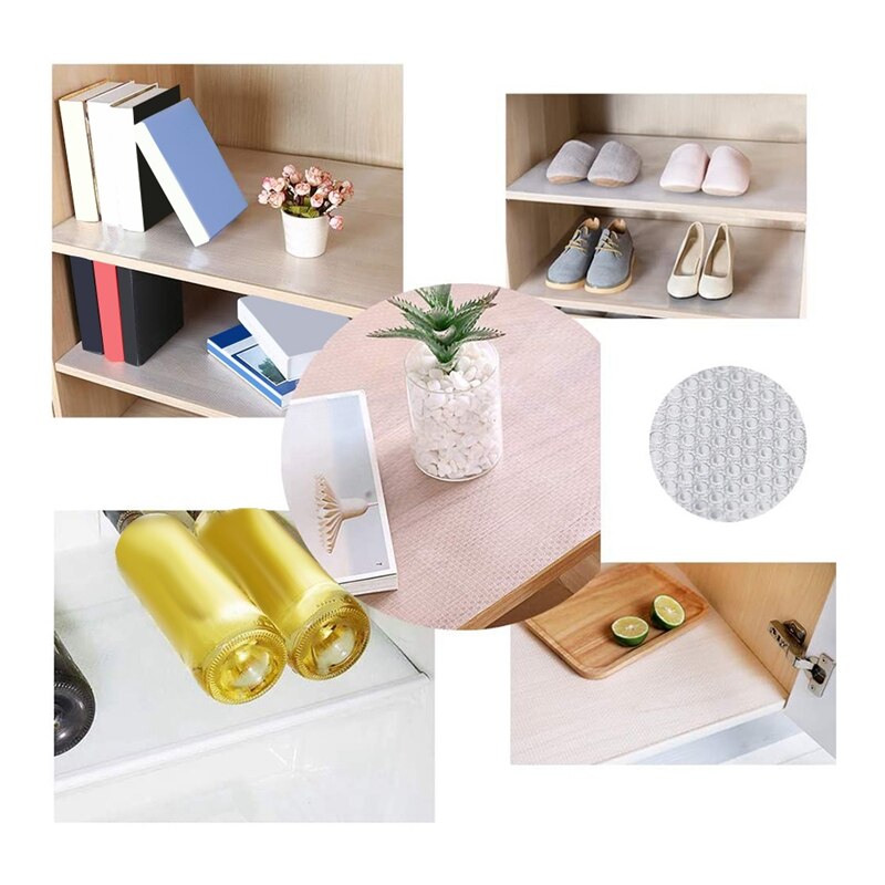 antidérapant eau, Poof étagère Liner armoire Liner tapis Durable pour cuisine étagère tiroir 17.7x177 pouces, clair