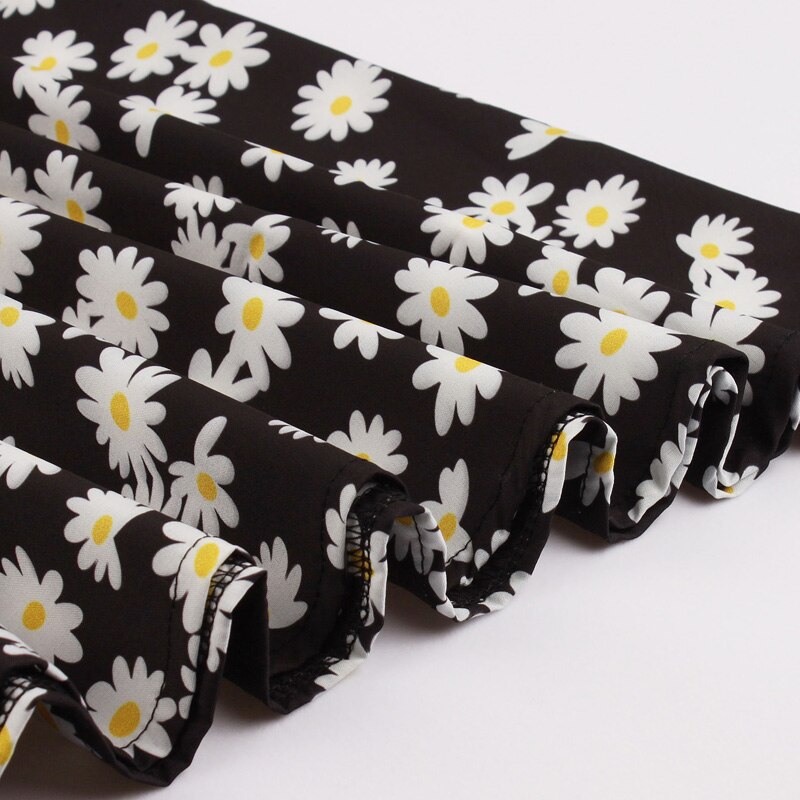 Tonval Scalloped V Neck Floral Print 50S Robe Casual Swing Dress Women Summer Plus Size Vintage Pinup Dresses