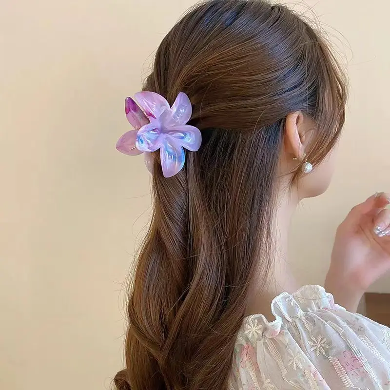Flower Hair Claw Clip for Women Hair Clips Crab Clamp Barrettes Girls Hair Accessories Summer Shark Hairpin Headwear 1pc