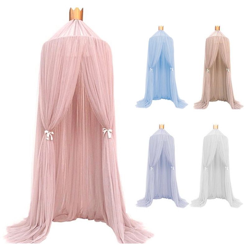 1pc Opknoping Prinses Klamboe Kroon Ronde Screen Luifel Insect Bed Voile Tuin Camping Anti-Muggen Kids room Decor