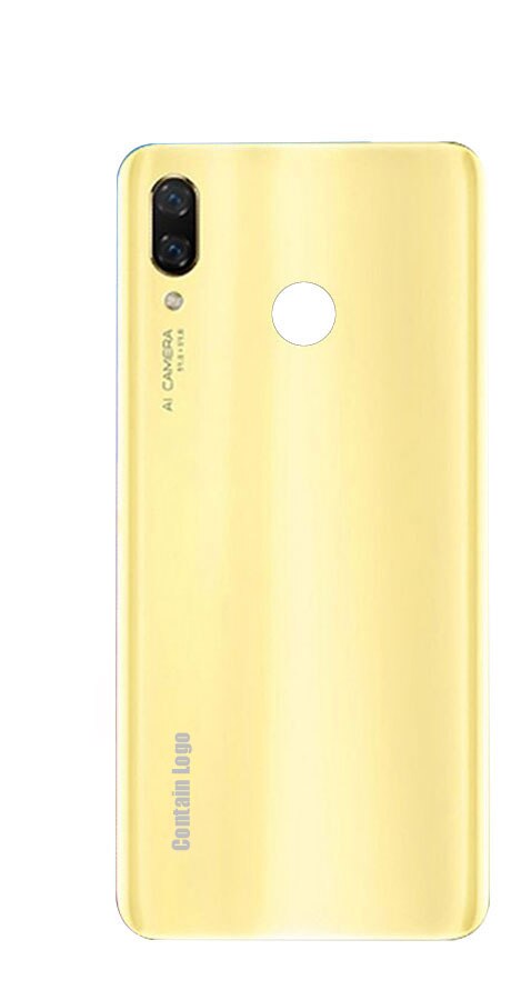 Funda trasera para Huawei Nova 3, carcasa de batería, reemplazo: Yellow With Lens