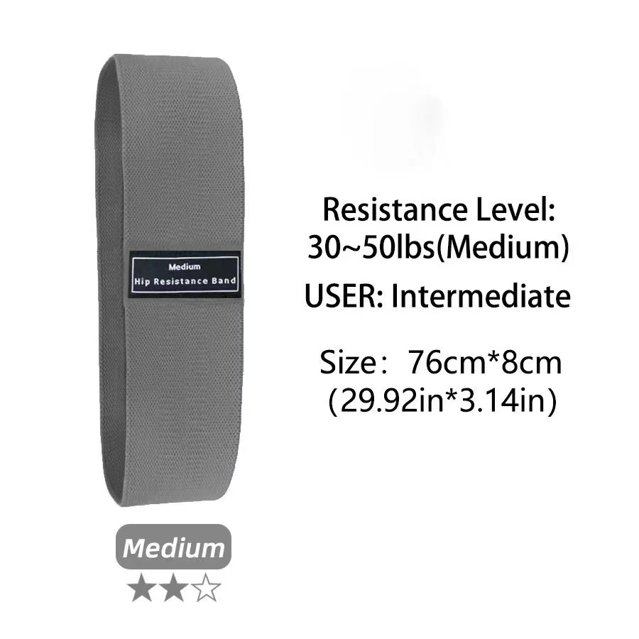 Bandes de résistance en tissu pour butin de hanche, bandes élastiques d'entraînement pour fessiers et cuisses, cercle de Squat, bandes de Fitness extensibles, boucles, équipement de gymnastique et de Yoga: Black