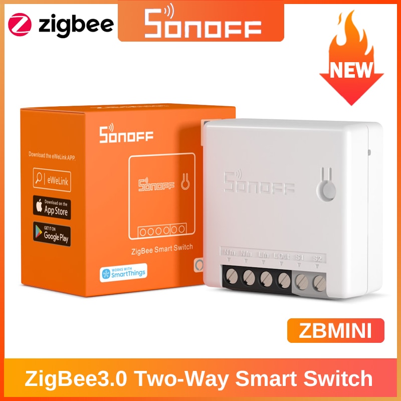 SONOFF ZBMINI Zigbee 3.0 Two-Way Smart Switch APP Remote Control Works With EWeLink Support SmartThings Hub Alexa Google Home