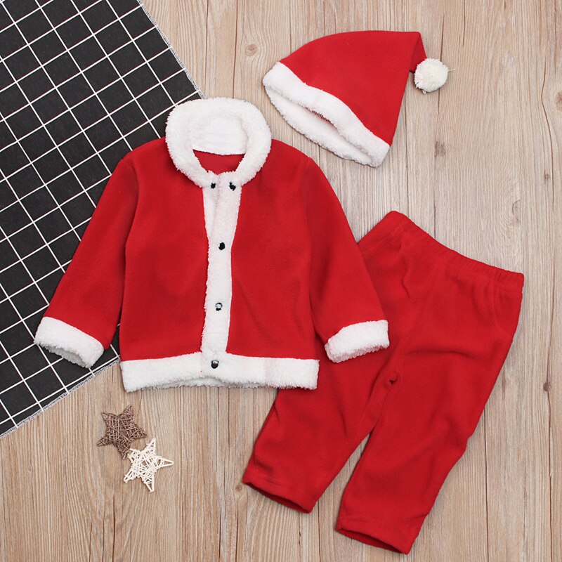 Juledragter tøj julemand kostume til baby pige drenge nyfødt baby frakke bukser hat jakkesæt baby sæt i årevis