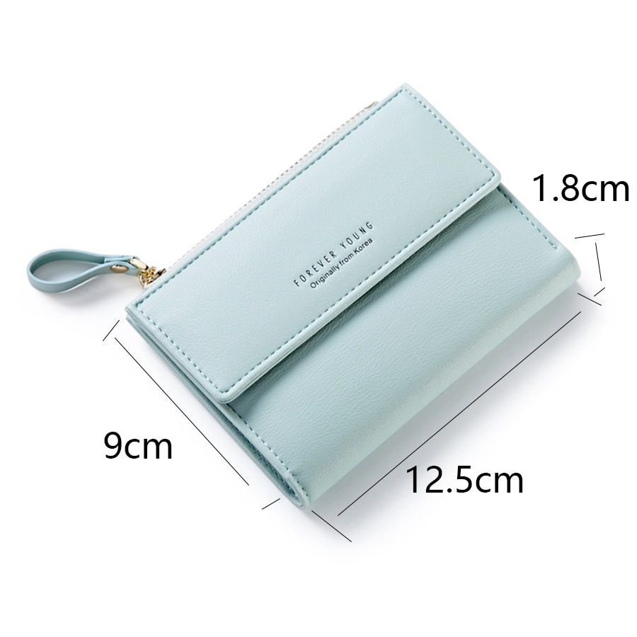 Casual Brief Druck Frauen Brieftasche Falten Geldbörse Pu Leder Frau Clip Brieftaschen Damen Zipper Mini Kurze Brieftasche