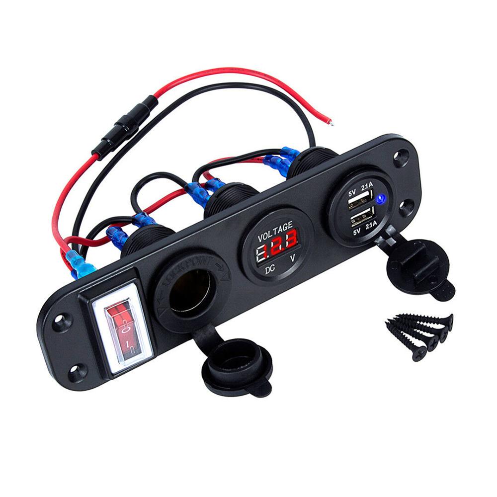 24V Auto Sigarettenaansteker Auto Boot Dual Usb Charger Splitter Sigarettenaansteker Stopcontact Telefoon Quick Charger Adapter: Red