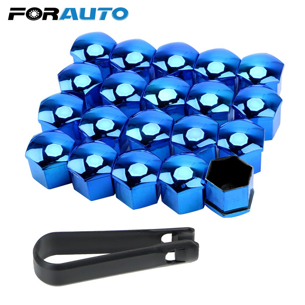 20 delar 17mm skydd täcker lock bil hjul mutter lock auto nav skruv lock anti-rost bildäck mutter bult auto reservdelar