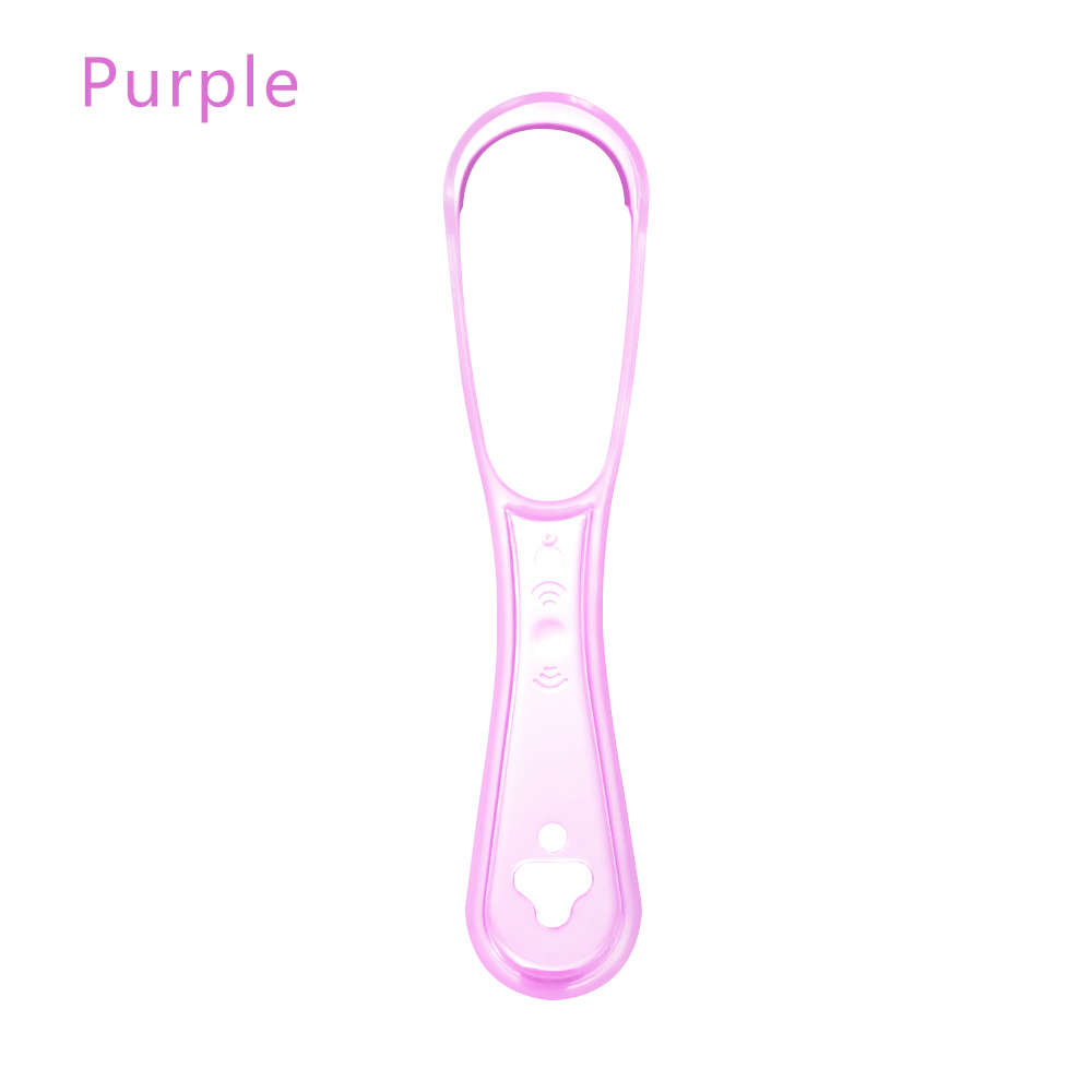 Unisex Silicone Tongue Scraper Double Sided Tongue Cleaning Oral Hygiene tool Bad Breath Health Care Tool Food Grade Material: Type2-purple