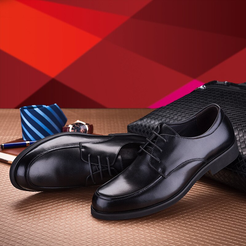 Luxury Business Oxford Leather Shoes Men Breathable Rubber Formal Dress Shoes Male Office Wedding Flats Footwear Mocassin Homme