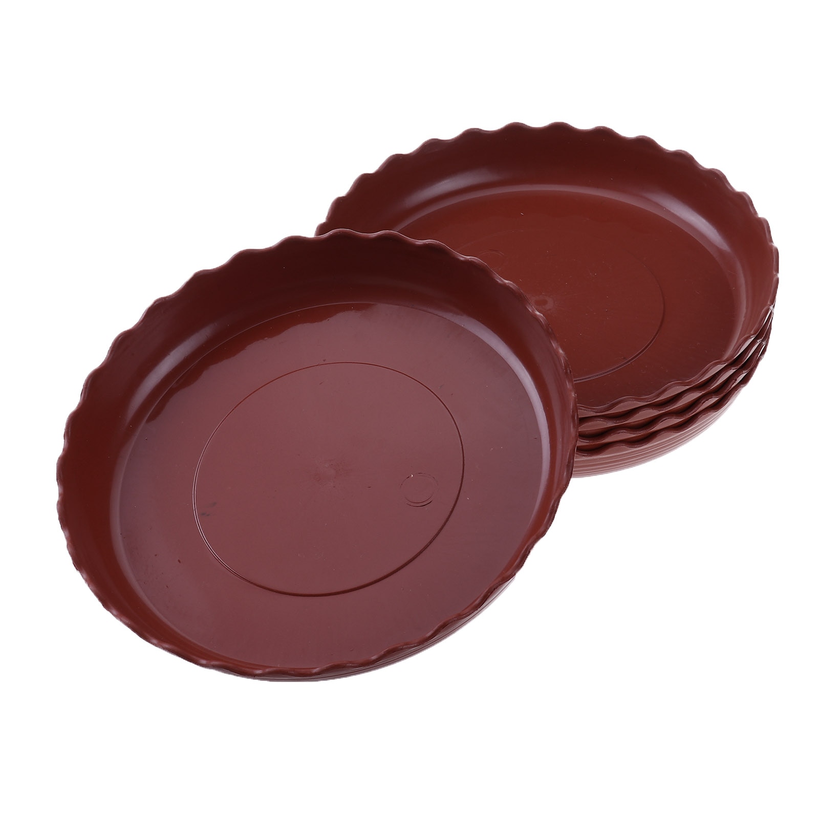5Pcs Plastic Round Plastic Flower Pot Tray Home Garden Gear Shaped Edge Water Tray Flower Pot Base Planter Tray Potting Tray