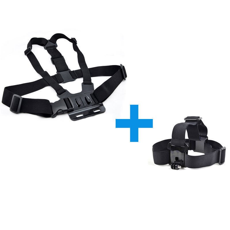 Head Strap Mount Borst Riem Voor GoPro Hero 7 6 5 4 Xiaomi Yi 4 K Sony Action Cam Accessoires harnas Riem Voor Mobiele Telefoon Houder: 2in1 1set