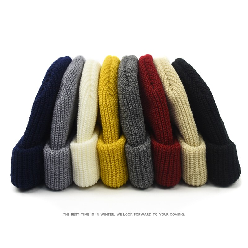Bonnet tricoté pour hommes, casquette de marin, sans bords, Style marin rétro, BHD2