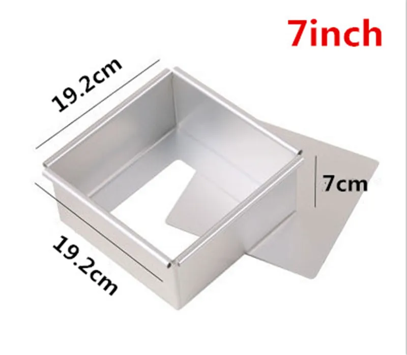 Square Cake Pan with Removable Bottom Anodized Aluminum Wedding Birthday Baking Cake Tin Cheesecake Pan Chiffon Mold stencil: army green