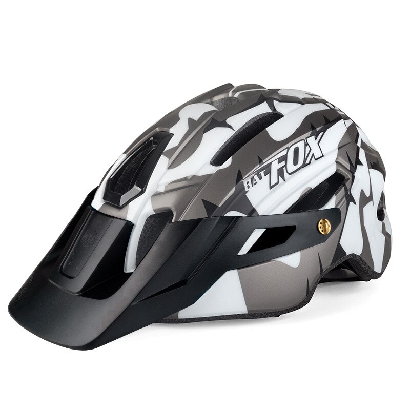 Batfox Fietshelm Helmen Mtb Road Fiets Mountainbike Helm Innerlijke Cap Casco Capacete Da Bicicleta Helm: Black and White