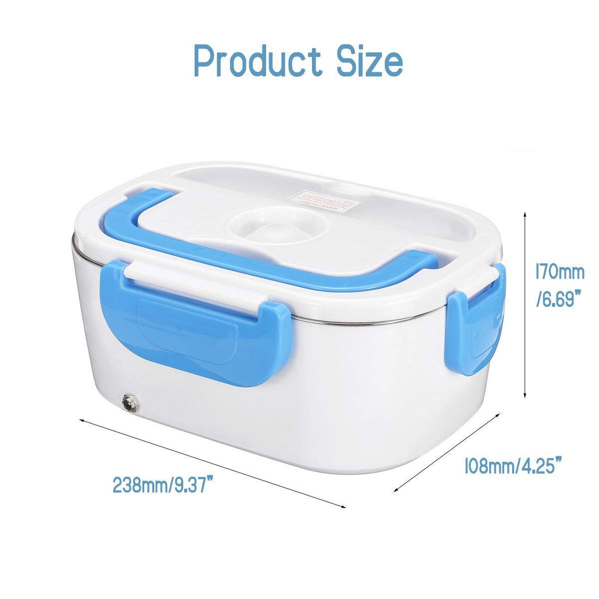 Portable Electric Heating Lunch Box Stainless Steel Home Food Warmer Container Bento Storage Heated For Kids Dinnerware EU Plug