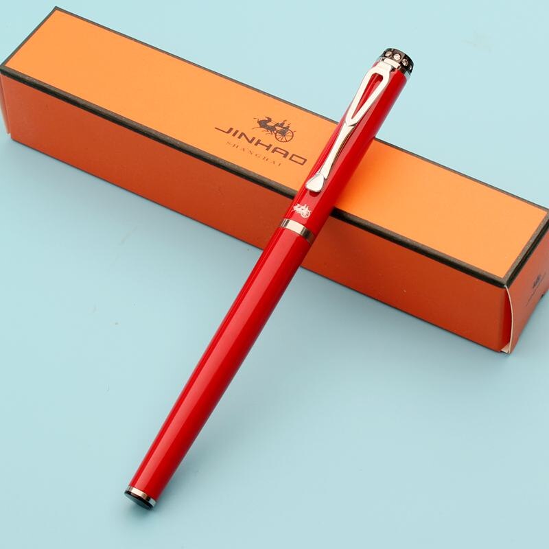 Jinhao 301 Glad Zwart Wit Extra Fine Nib 0.38 Vulpen Luxe Metalen Inkt Pennen Voor Kantoorbenodigdheden Schrijven briefpapier: Rood / Medium Nib 0.5