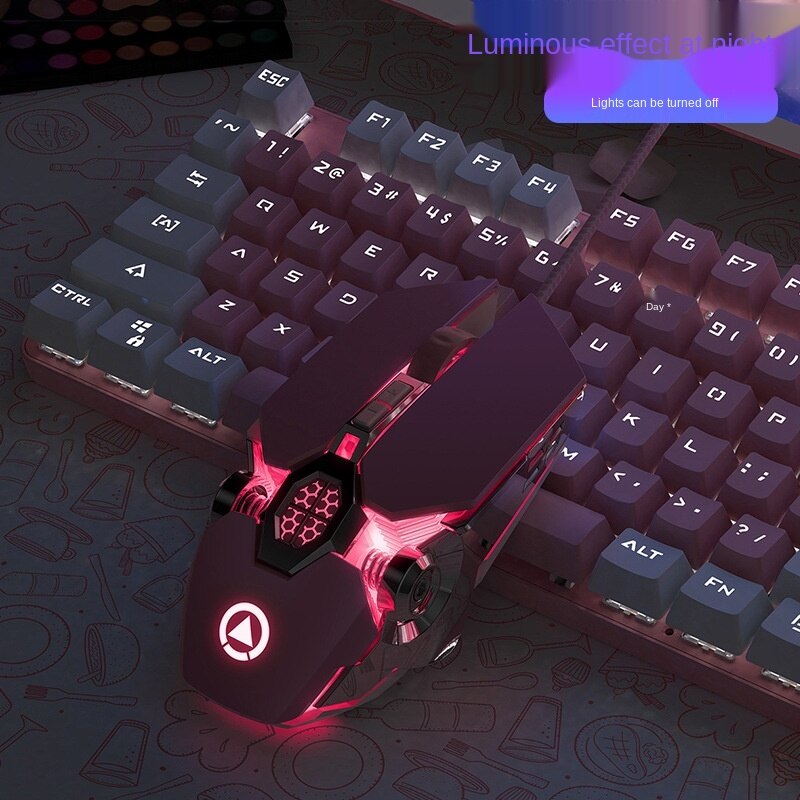 3200 dpi pink gaming mus kablet piger sød mekanisk mus gaming makro tavs kontor mus til pc notebook spil