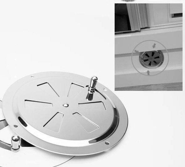 Rustfritt stål 316 båter marine runde luftgitter ventilasjonsgitter ventilasjon lamellventilator grilldeksel side knottåpning