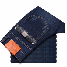 Fire sæsoner stil herre afslappet slim fit bukser elastiske herre jeans klassiske denim skinny jeans herre