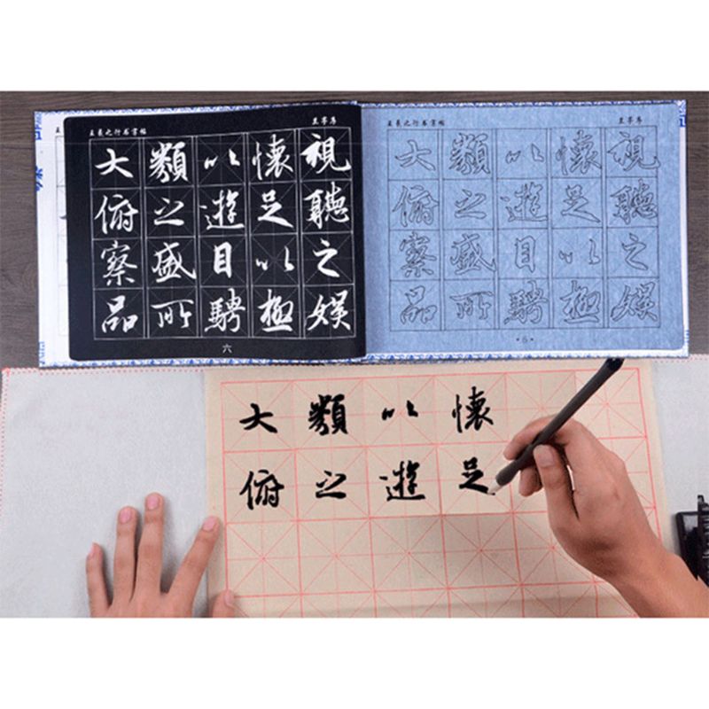 Chinese Calligraphy Copybook Regular Script Water Writing Brush Repeat Cloth Dish Set Students Practice
