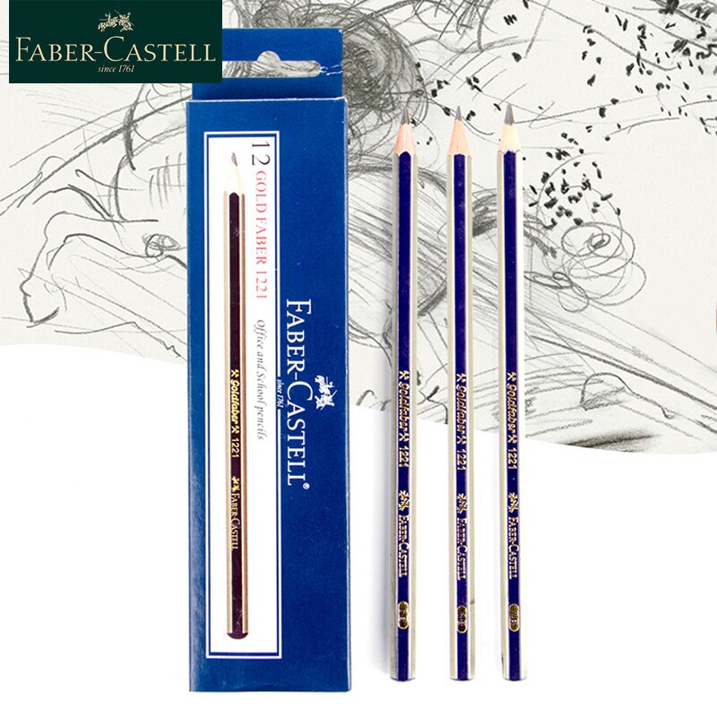 Faber Castell 12pcs Wood Sketch and Drawing Pencil Set 5H 4H 3H 2H H HB B 2B 3B 4B 5B 6B 7B 8B Art Supply 1221