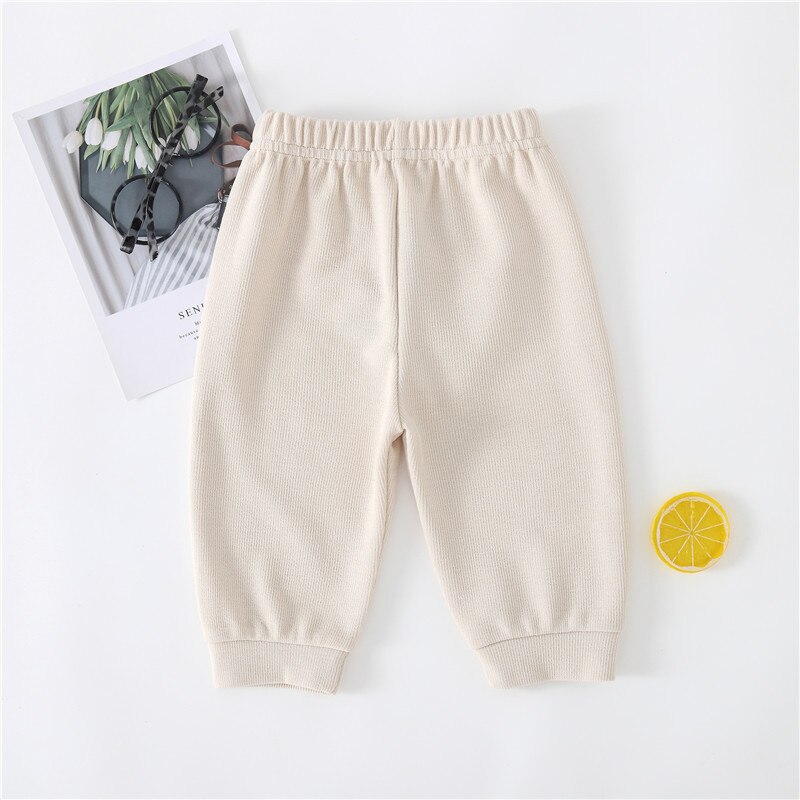 2022 New Spring elastico in vita pantaloni in maglia pantaloni larghi Harem pantaloni per bambini ragazzi pantaloni Cargo 3 colori pantaloni solidi: beige / 9m
