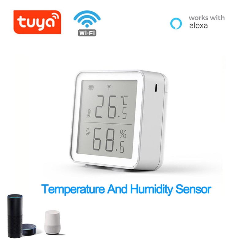 Tuya WIFI Temperature And Humidity Sensor Indoor Hygrometer Thermometer Intelligent Linkage Abnormal Sensors With Alexa Tuya App