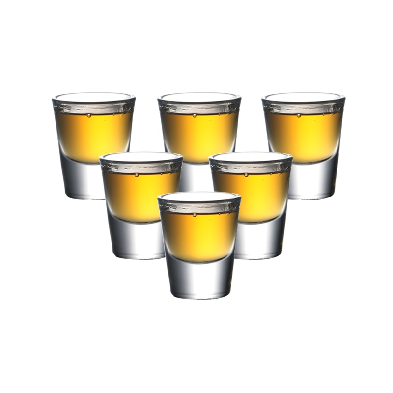 Set  of 6 1 ounce mini whiskyglas maskintillverkade blyfria glas sprit glas snapsglas 30ml