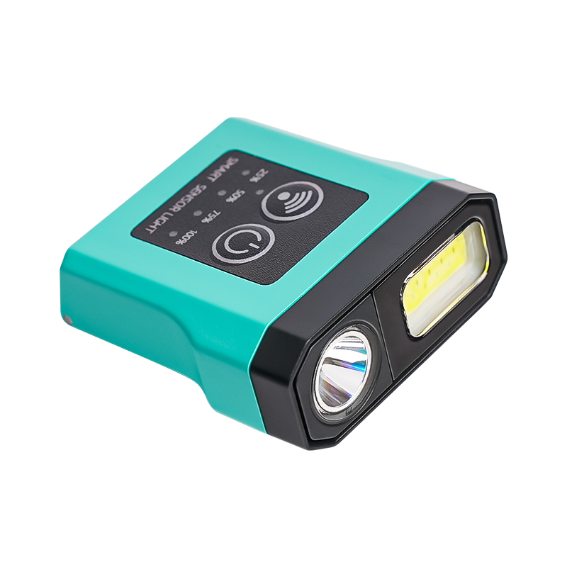 mini ledet-hodelykt sensor hatteklips frontlykt kolbe utendørs vanntett camping arbeid hodemontert usb-frakt induksjonsfrontlykt: Grønn