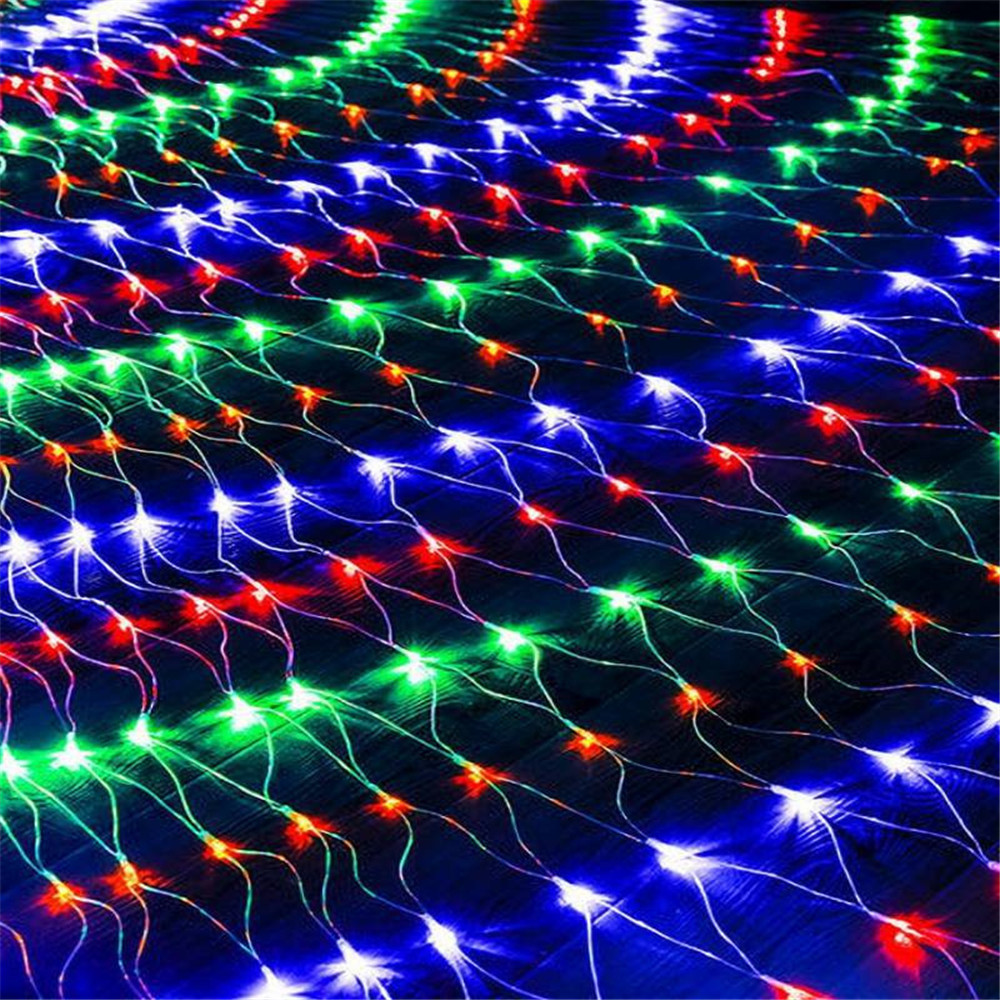 LED Net Mesh Fairy String Light Garland Window Curtain Christmas Fairy Light Wedding Party Garland Light: green / X