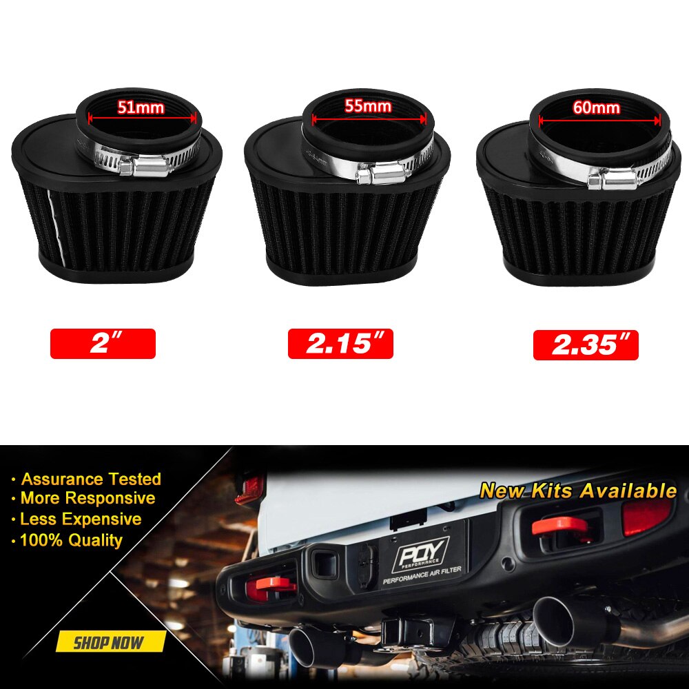 Hypertune – filtre à Air universel pour moto, 60mm, 55mm, 51mm, pour moteur, Minibike, entrée d'air froid, filtre cône à haut débit