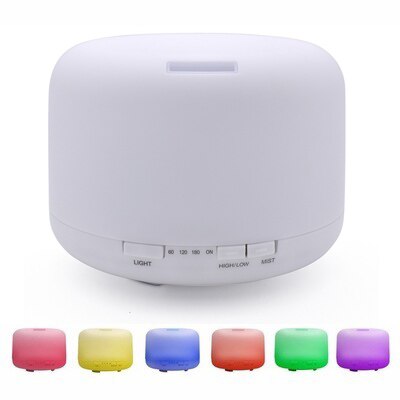 Aroma Essential Oil Diffuser Ultrasonic Air Humidifier 7 Colors Changing Led Fogger Mist Maker Household Air Freshener 500ml: White / EU