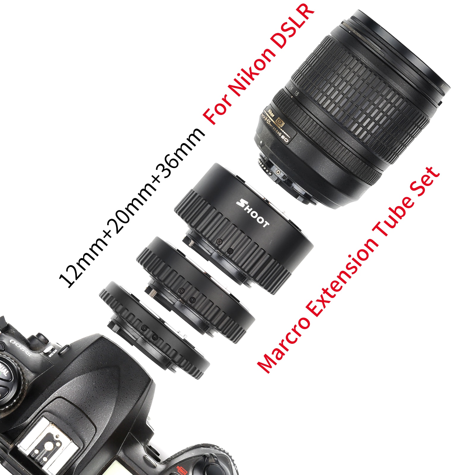 Autofocus Macro Extension Tube Set Voor Nikon D7200 D3400 D800 Lens Adapter Ring Voor Nikon Universal Lens Close-up Ring Voor Dslr