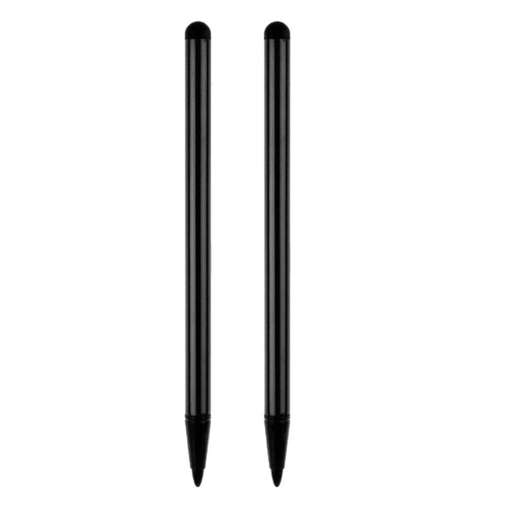 Stylus caneta de metal com ponta para celular, esferográfica com ponta adequada para celular, 2 peças: Black 2pcs