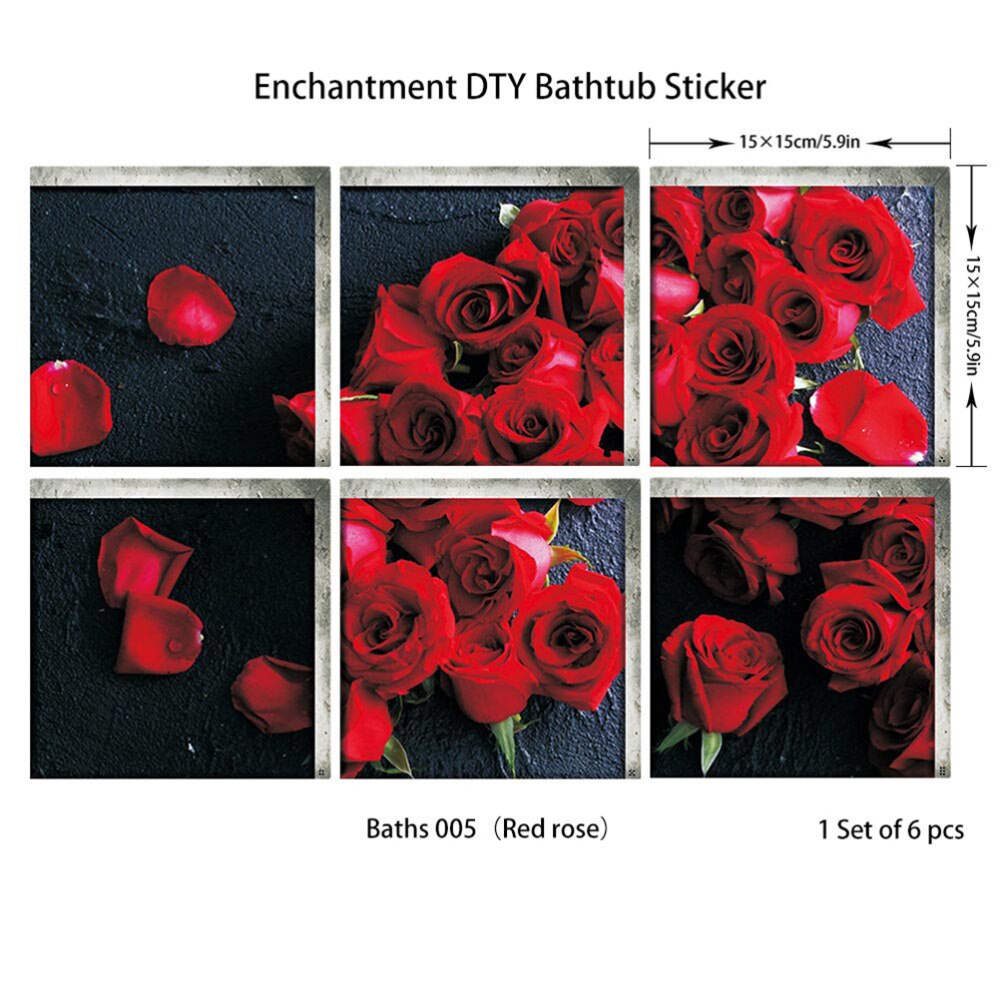 6 Pcs 3D Bad Stickers Mode Muurstickers Voor Wc Badkamer Muren
