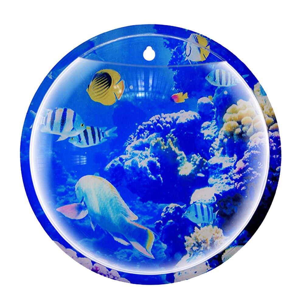 Wall Mounted Hanging Fish Tank Aquarium With Background Acrylic Fish Bowl Fish Tank Flower Plant Vase Home Decoration