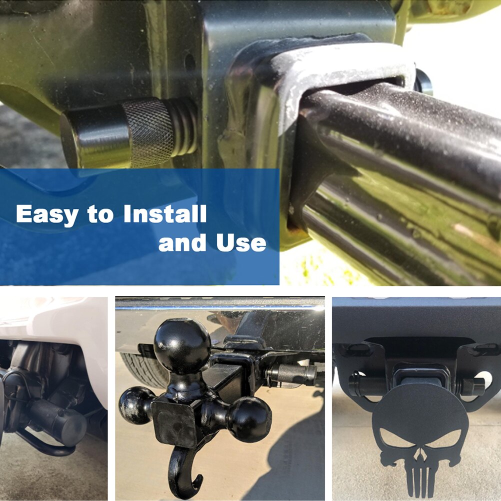 1 Set 5/8 Inch and 1/2 Inch Trailer Hook Lock Car Safety Drag Lock Trailer Lock Pin Lock American Dumbbell Trailer Lock (Black)