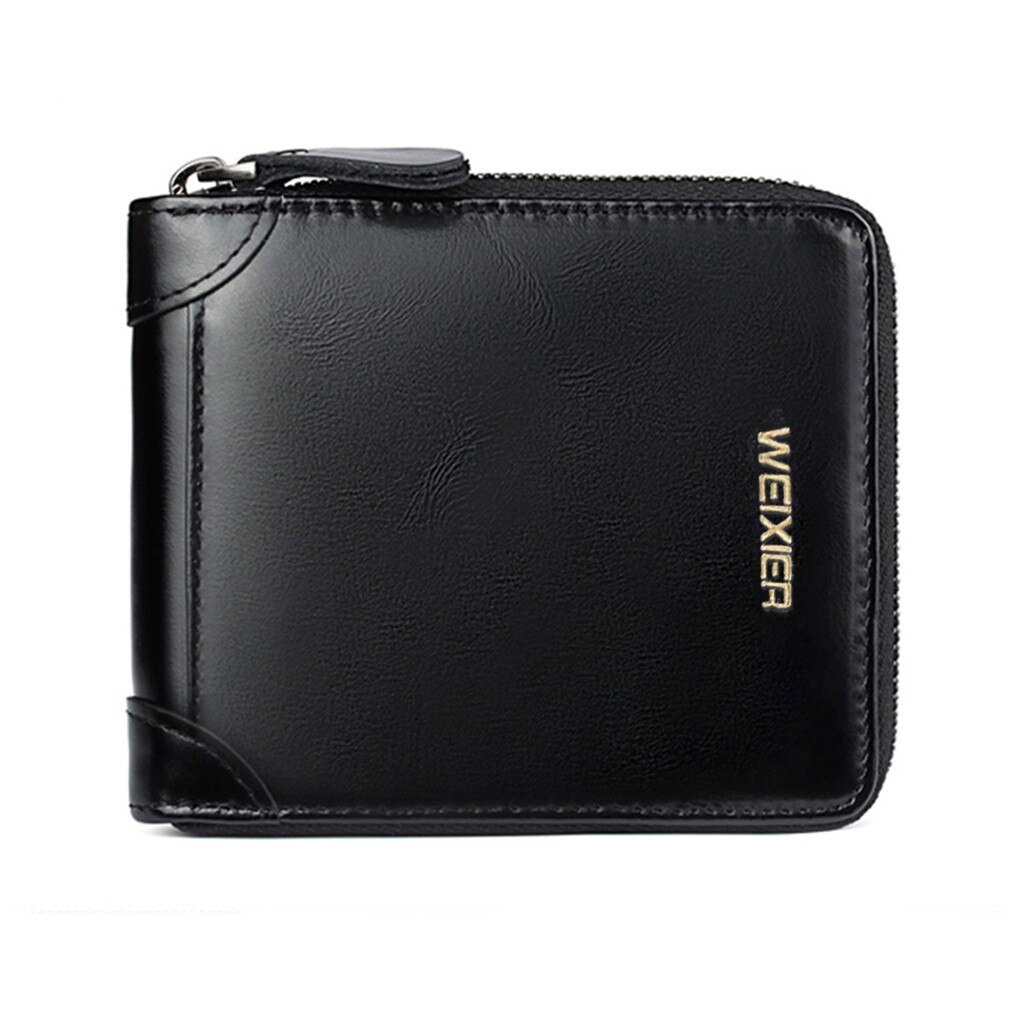 Zipper Multi-card Position Men's Clutch Bag, Men's Retro Tower Buckle Short Wallet, Outdoor Piece Of Change Portable Wallet#g30: Black